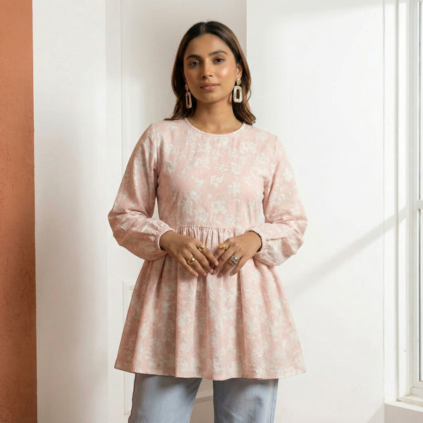 Blush Bloom Textured Tunic